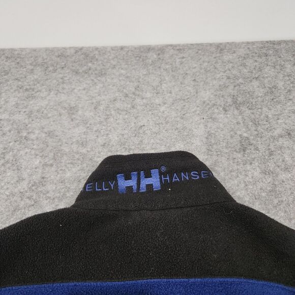 VTG 90s Helly Hansen Mens L Large Fleece Full Zip Blue Black Vest Jacket - Picture 10 of 11